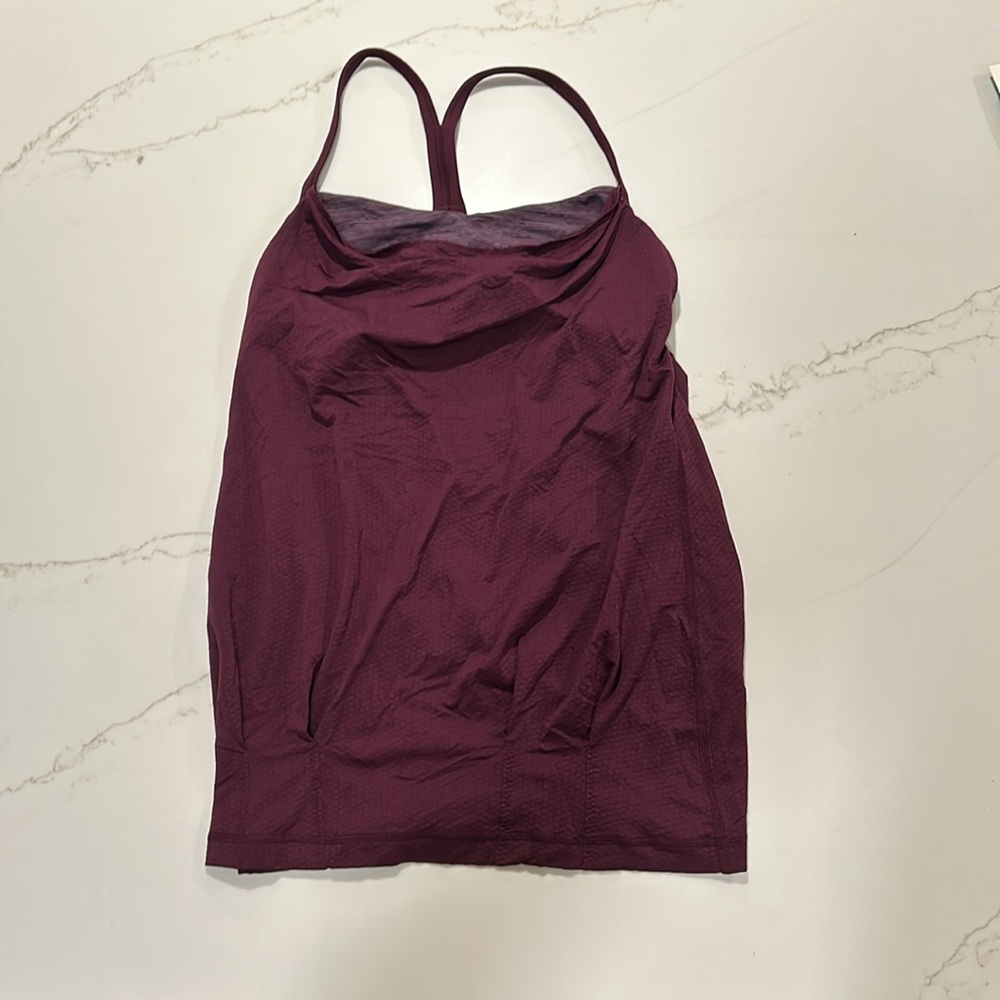 Lululemon CYB backless tank in plum/wee are from space September plum